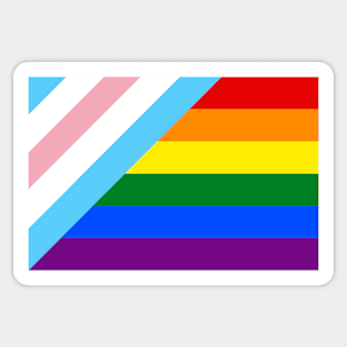 LGBTQ+ Pride Flag with Trans Pride Flag Sticker